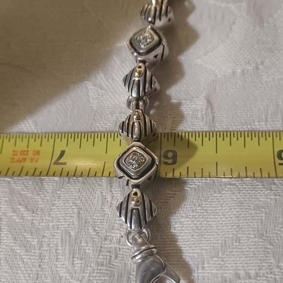 John Atencio Diamond Link Bracelet in SS and 18k with Diamonds - Picture 14 of 15